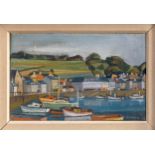 Olivier (late 20th century) , "Port de St Aubin's, Jersey" Oil on canvas, signed and dated '73 lower