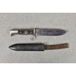 Guernsey German Occupation interest - A German Third Reich Hitler Youth Knife, the single edge steel