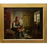 Alexander Green (Scottish fl. 1849-1865), The Merry Cobbler oil on panel, inscribed with the