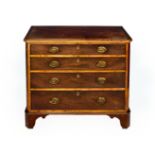 A George III Inlaid mahogany four drawer straight front chest, of small proportions, possibly