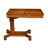A Victorian burr walnut reading table by Gillows of Lancaster, the rectangular moulded top of