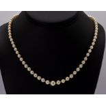 A graduated string of cultured pearls with 9ct gold clasp,