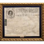 A rare George III Jersey Letter of Marque, for the privateer ship The Lark of Jersey, 1780, Master