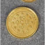 A 1987 Belgian 50 ECU .900 gold coin,
