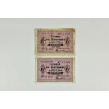 BRITISH BANKNOTES - STATES OF GUERNSEY - German Occupation, 2 x German Occupation Sixpence, dated