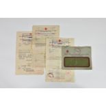 Channel Islands German Occupation interest - three Red Cross letters and original envelope, the