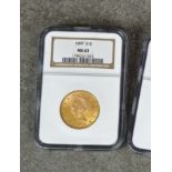 United States of America, 10 Dollars $10, 1899, Liberty head gold coin, slabbed in PCGS holder,