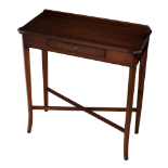 A Georgian style mahogany single drawer hall table, late 20th century, the rectangular top with