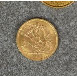 A George V 1915 gold half sovereign, Sydney mint.