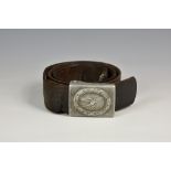 An original WWII Second World War Third Reich Nazi German Luftwaffe leather belt and buckle, the