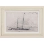 Lemon Hart Michael (British, 1824-1902), 'Yacht, Guernsey 1886' pencil and wash, signed with