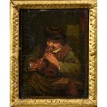 Dutch School, late 17th or early 18th century, Man Smoking a Pipe oil on oak panel, English, 18th