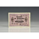 BRITISH BANKNOTE - States of Guernsey - German Occupation, Sixpence, 1st January, 1943, Signatory H.