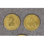 Spain - Charles IV (1788-1808) - 2 escudos gold coins, two examples, Madrid 1789 and 1798, 6.73g.