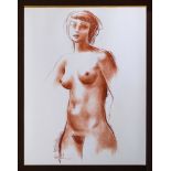 Antoniucci Voltigero, called Volti (Italian, 1915-1989), Standing Female Nude Sanguine on paper,