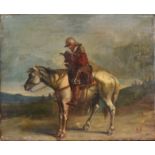 Follower of Emile Jean Horace Vernet (1789-1863), Soldier on horseback oil on canvas, signed with