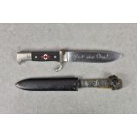 Guernsey German Occupation interest - A German Third Reich Hitler Youth Knife, Robert Klaas, the