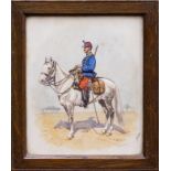 Richard Simkin (British, 1840-1926), French cavalry officer watercolour and bodycolour, signed lower