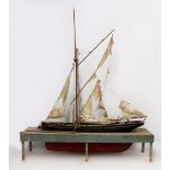 A large Edwardian scratch built gaff rigged pond yacht, named the Maris Stella, early 20th