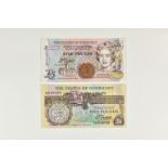 BRITISH BANKNOTES - The States of Guernsey - Five Pounds (2), Both signed D. P. Trestain, the