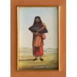 Continental, late 19th century, "Holy Man" watercolour and gouache on paper, unsigned 6¼ x 4in. (