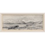 John Linnell (1792-1882), A view near Killarny, with a boat in foreground pencil, inscribed '