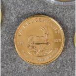 A 1982 South African gold half krugerrand,