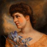 English School (late 19th century), Portrait of Lillie Langtry (Jersey, 1853-1929) Oil on canvas,