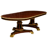 A Clive Christian walnut, ebonised and parcel gilt double pedestal 'Empire Dining Table', together