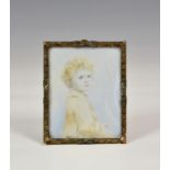 A 1920s-30s portrait miniature of a young girl, believed Vivien Mary Spence, signed 'Forward',