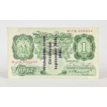 BRITISH BANKNOTE - The States of Guernsey OVERPRINT - Bank of England One Pound overprint - German