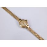 A Roamer 9ct gold ladies manual bracelet watch, hallmarked Edinburgh 1960, signed 17 jewel movement,