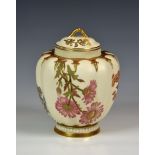 A Royal Worcester jar and cover for Stonier & Co., Liverpool, 'The Stuart', late 19th century,