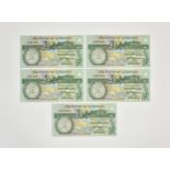 BRITISH BANKNOTES - The States of Guernsey - Z replacement One Pound consecutive five, c. 1991,
