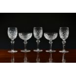 A part suite of Waterford Powerscourt pattern glasses, comprising nine 18cm. red wine glasses and