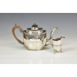 A George III silver teapot, George Smith (IV), London 1804, octagonal form with reeded and chased