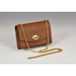 A Mulberry small Darley shoulder bag, in 'oak' natural grain tan brown leather with yellow gold