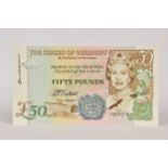 BRITISH BANKNOTE - The States of Guernsey Fifty Pounds, c. 1994, Signatory D. P. Trestain, serial