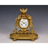 A 19th century ormolu mantel clock in the manner of Jules Moigniez, the twin train movement with