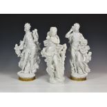 A set of three large Royal Worcester figures from The Four Seasons, Spring, Summer and Winter, c.