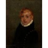 English School, early 19th century, Eton Boy, oil on oak panel, 6¾ x 5 3/8in. (17.1 x 13.6cm.),