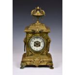 A French brass mantel clock by Japy Freres, late 19th century, the signed movement, no. 84424 7,