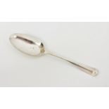 A Channel Islands silver Hanoverian pattern soup spoon, maker's mark IH below a sunburst struck once