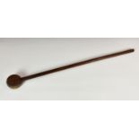 Tribal Art - an unusual late 19th or early 20th century Zulu knobkerrie, hardwood, with long