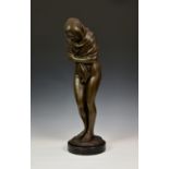 After Demetre Chiparus (Romanian, 1886-1947), large cast bronze female nude figure, arms crossed