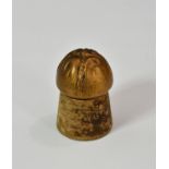 A rare French Champagne cork novelty travelling inkwell, early 20th century, the gilt brass cork