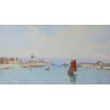 Henry Bowser Wimbush (British, 1861-1943), Littlehampton harbour, West Sussex; Sussex landscape a