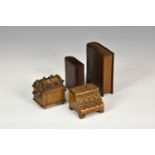 Treen - three novelty snuff boxes, comprising two book form snuff boxes with sliding spines for