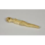 An antique West African carved bone Iroke Ifa divination tapper, second half 19th century,