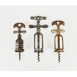 Three French Perille corkscrews, to include a 'BEEHIVE' flynut example; a Diamont (AERO) twin